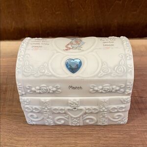 Precious Moments March Birthstone Trinket Box